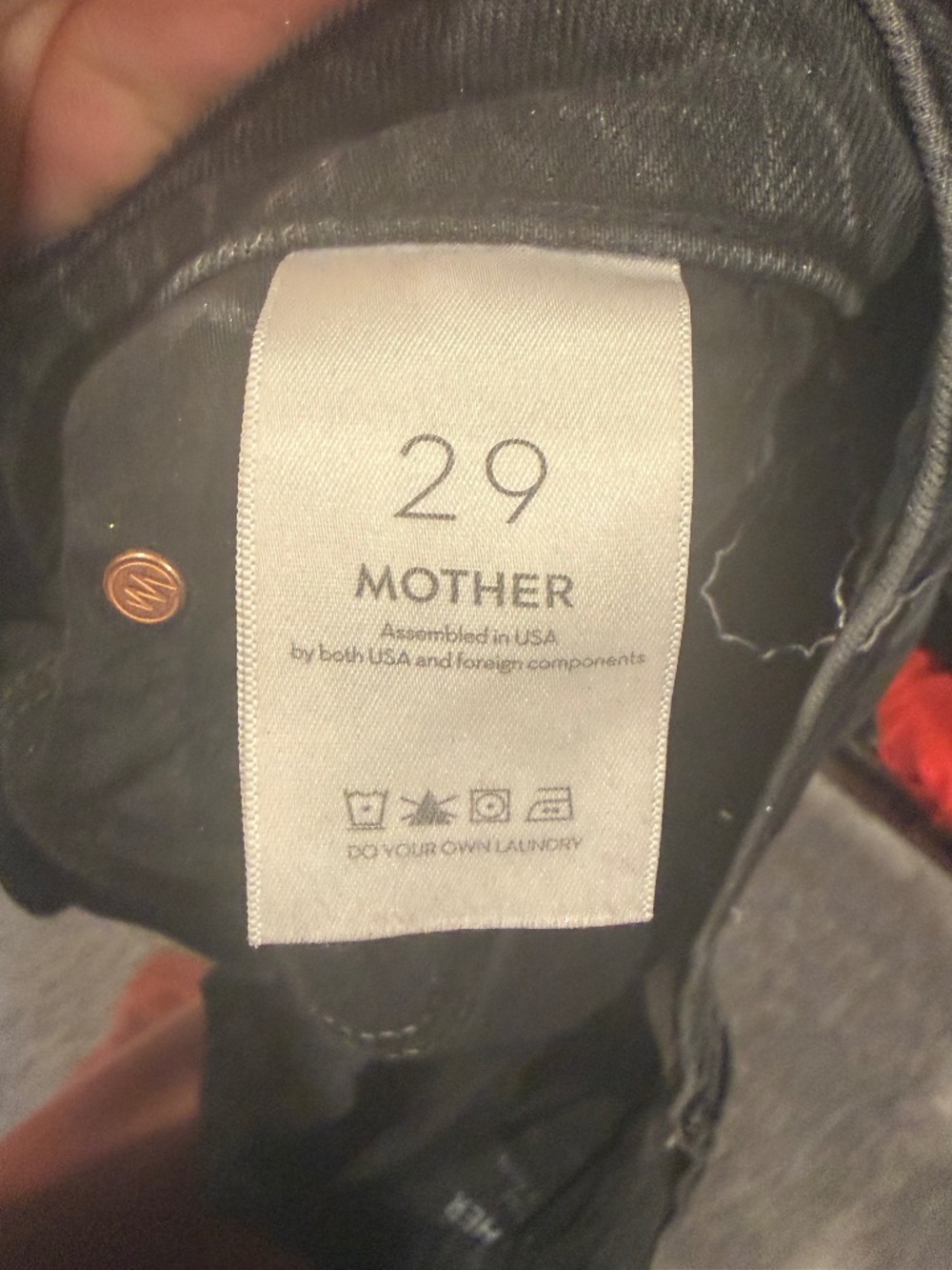 Mother mid rise headliner heel color well done